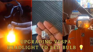 Vespa Headlight Base LED light Fitting ll Vespa sxl 125cc ll LED light Fitting ll DIY [upl. by Ert]