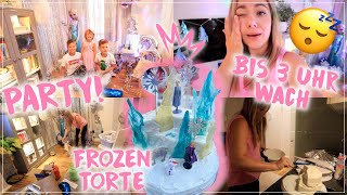 Frozen Party❄️•Frozen Torte backen•NACHTS Kindergeburtstag vorbereiten😴•3Geburtstag•Maria Castielle [upl. by Alesig236]