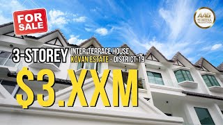 Singapore Landed Property Home Tour  3Storey InterTerrace  Kovan Estate District 19 For Sale [upl. by Jeffcott]