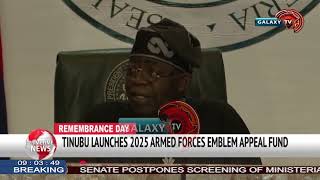 TINUBU LAUNCHES 2025 ARMED FORCES EMBLEM APPEAL FUND [upl. by Ken941]