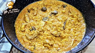 Receta de ARROZ con SECRETO y SETAS melosito [upl. by Westbrook349]