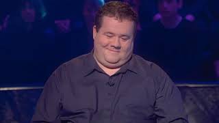 Who Wants To Be A Millionaire million pound question Pat Gibson [upl. by Ahsekel]