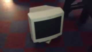 1994 Hewlett Packard A4033A CRT Computer Monitor at School [upl. by Lyrahs89]