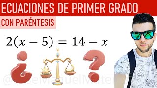 Ecuaciones de primer grado con parentesis [upl. by Nnaecarg432]