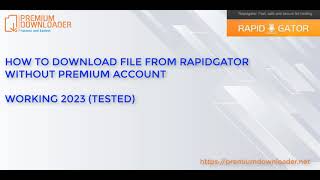 Leech link Rapidgator  Download file from Rapidgator without premium account 2023 UPDATED  FREE [upl. by Dnomde158]