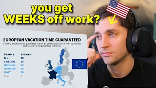 American reacts to Why US Vacation Policies Are So Much Worse Than Europe’s [upl. by Anita]