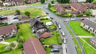 The scene this morning at The Crescent in Buttershaw Bradford following a large fire last night [upl. by Mcgaw]