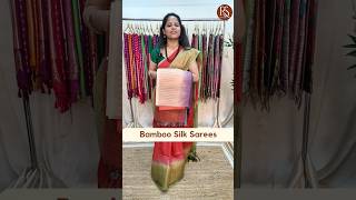 Woven bamboo silk sarees in elegant patterns WhatsApp 9100062127 bamboosilksarees jutesaree [upl. by Ahsal549]