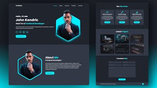 Build a Complete Responsive Personal Portfolio Website using HTML CSS Javascript [upl. by Ecnarret]