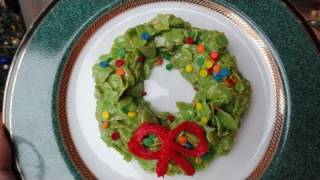 Marshmallow Cereal Christmas Wreath Treats [upl. by Hentrich483]