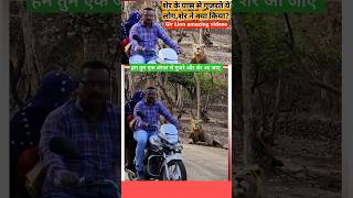 शेर के पास से बाइक लेकर निकला ये कपलCouple Near Lion girforest animals lion lionsafari [upl. by Hazlip]