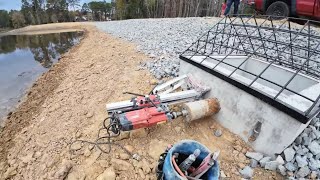 Core Drilling Through The Overflow And Installing A Gate Valve For Hydroelectric System [upl. by Nref]