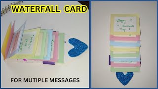 Water Fall Card For Multiple Messages  Rainbow Water Fall Greeting Card  Handmade Card Idea [upl. by Basilius]