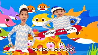 Baby shark doo doo oo  Daddy shark  Mommy shark  Grandpa shark  Grandma shark doo doo doo [upl. by Ajnin]