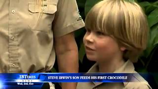 Steve Irwins son feeds his first crocodile [upl. by Niawat388]