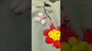 Thread work on t shirt 🎽 easy degion new handwork love thred youtube [upl. by Suivatnod681]