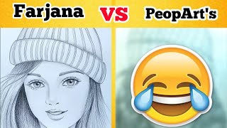 Farjana drawing academy recreationPart 1 Farjana drawing academy real vs copy pencil drawing [upl. by Arlyn742]