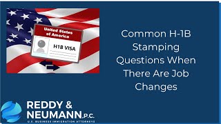 H1B visa stamping with job change Top questions answered [upl. by Wootten111]