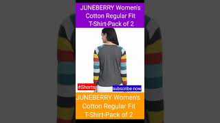 Shorts JUNEBERRY Womens Cotton Regular Fit TShirtPack of 2 SPTadka [upl. by Terrye347]