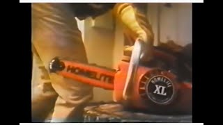 Homelite XL Chainsaw Commercial 1977 [upl. by Annel]