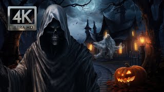 Spooky Village Halloween Ambience Spooky Sounds and Soft Crickets [upl. by Ernaldus528]