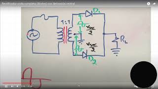 Rectificador Onda Completa diodos derivacion central [upl. by Krawczyk]