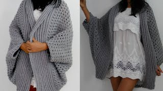 How to crochet a chunky easy shrug cardigan Pretty me oversized cardigan [upl. by Plato]