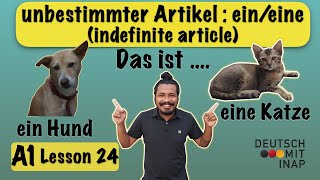 A1 German lesson 24  indefinite articles in German  eineine  unbestimmte Artikel [upl. by Kathe346]