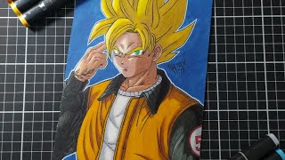 Colorindo Goku  Dragon Ball Z  Speed Drawing [upl. by Airamana]