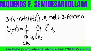 31metiletil4metil2penteno FÓRMULA SEMIDESARROLLADA [upl. by Richmound]