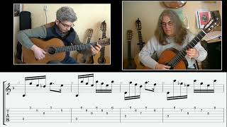 Milonga  Jorge Cardoso guitar duo performed by H Elshami and S Molenberg part 2 tabsslices [upl. by Eahsram565]