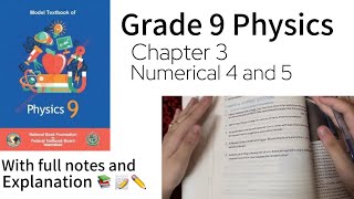 Physics Class 9 chapter 3 numerical 1 and 2 National Book Foundation New book [upl. by Yrgoerg]