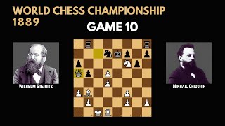 Steinitz vs Chigorin  World Chess Championship 1889  Game 10 [upl. by Hecklau858]