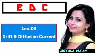 Lec 03 Drift Current and Diffusion Current [upl. by Caputto]