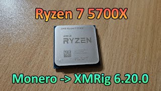 AMD Ryzen 7 5700X  Monero Hashrate amp Profit XMRig 6200 [upl. by Ada863]