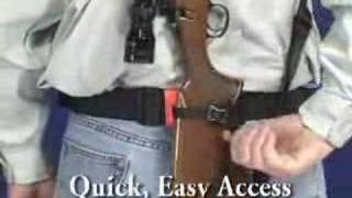 How to use a rifle holster  Belt mounted Rifle Carrier that works with your rifle sling [upl. by Leahcar88]