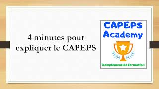 4 minutes pour expliquer le CAPEPS [upl. by Hpesojnhoj468]