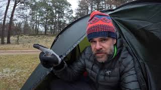 Subzero camping in Northern Scotland Hilleberg tent battered by gale [upl. by Silbahc]