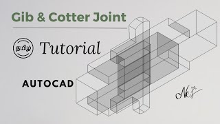 Gib amp Cotter Joint  Tamil Tutorial  Autocad 3D  ‎NEJCADworks [upl. by Loggins228]