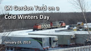 CN Gordon Yard on a Cold Winters Day 010313 [upl. by Slavic]