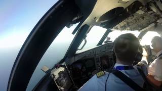 Cockpit View InterSky ATR72600 Approach and Landing Menorca Mahon Airport [upl. by Boonie703]