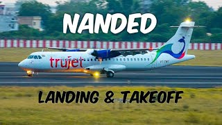 NANDED AIRPORT  LANDING AND TAKEOFF  SGCLICKS  TRUJET [upl. by Whitehurst412]