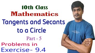 Tangents and Secants to a Circle I Part  5 I 10th Maths I Problems in Exercise  93 I Ramesh Sir [upl. by Ramsay446]