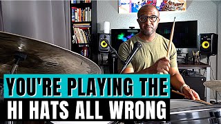 LEARN HOW TO PLAY THE HI HATS CORRECTLY  Jazz Drummer QTip of the Week [upl. by Shermy349]