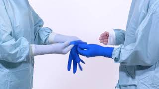 How to don the Biogel surgical glove with assistance [upl. by Sandi]