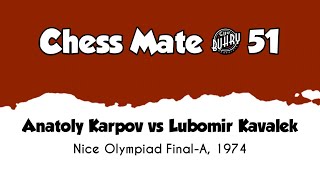 Anatoly Karpov vs Lubomir Kavalek • Nice Olympiad  Final A 1974 [upl. by Anauj]