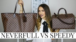 LOUIS VUITTON NEVERFULL VS SPEEDY  Pros Cons amp Review  Shea Whitney [upl. by Grewitz]