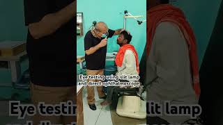 Eye examination Using slit lamp and direct ophthalmoscope eyecare ophthalmology ytvideoes [upl. by Cherye451]