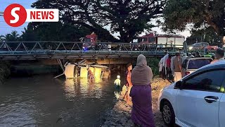 Man delivering fish dies after truck plunges into Tawau river [upl. by Leahcimluap528]