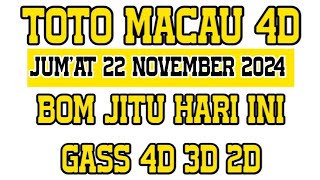 PREDIKSI TOTO MACAU HARI INI JUMAT 22 NOVEMBER 2024  BOCORAN TOTO MACAU 4D  RUMUS JITU TOTOMACAU [upl. by Nonnahs555]